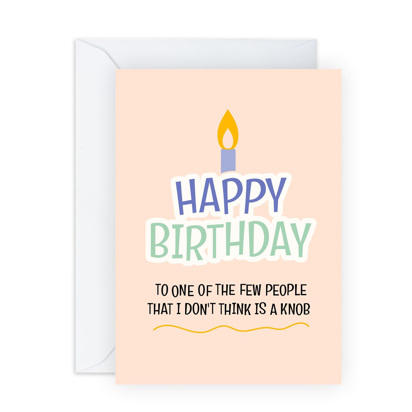 Funny Birthday Card - 'Happy Birthday Not A Knob' - Gifts for Friends, Besties, BFF,Girlfriends, Sister, Sis, Co-workers, Colleagues, Bruv, Mates, Family, Bro - Candle - Comes with Fun Stickers
