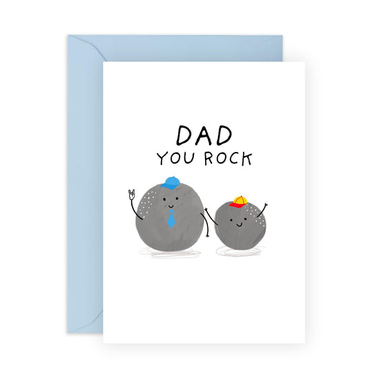 Heartfelt Card - 'DAD, YOU ROCK' - For Amazing Dads - Perfect for Celebrating His Incredible Support and Love - Ideal for Any Occasion or Just to Show Appreciation - Comes with Stickers by Central 23