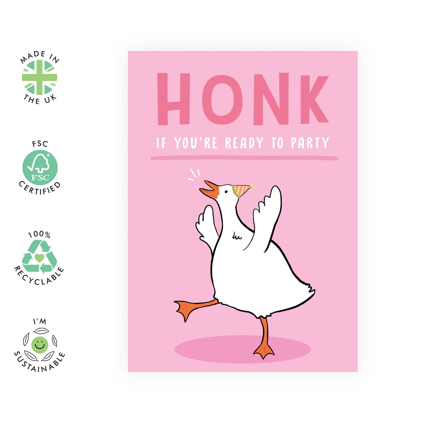 Best Friend Birthday Card For Her - Party Goose - Happy Birthday Cards For Sister Cousin Daughter Mum - Pink Gifts For Women Female - Comes With Fun Stickers - By Central 23