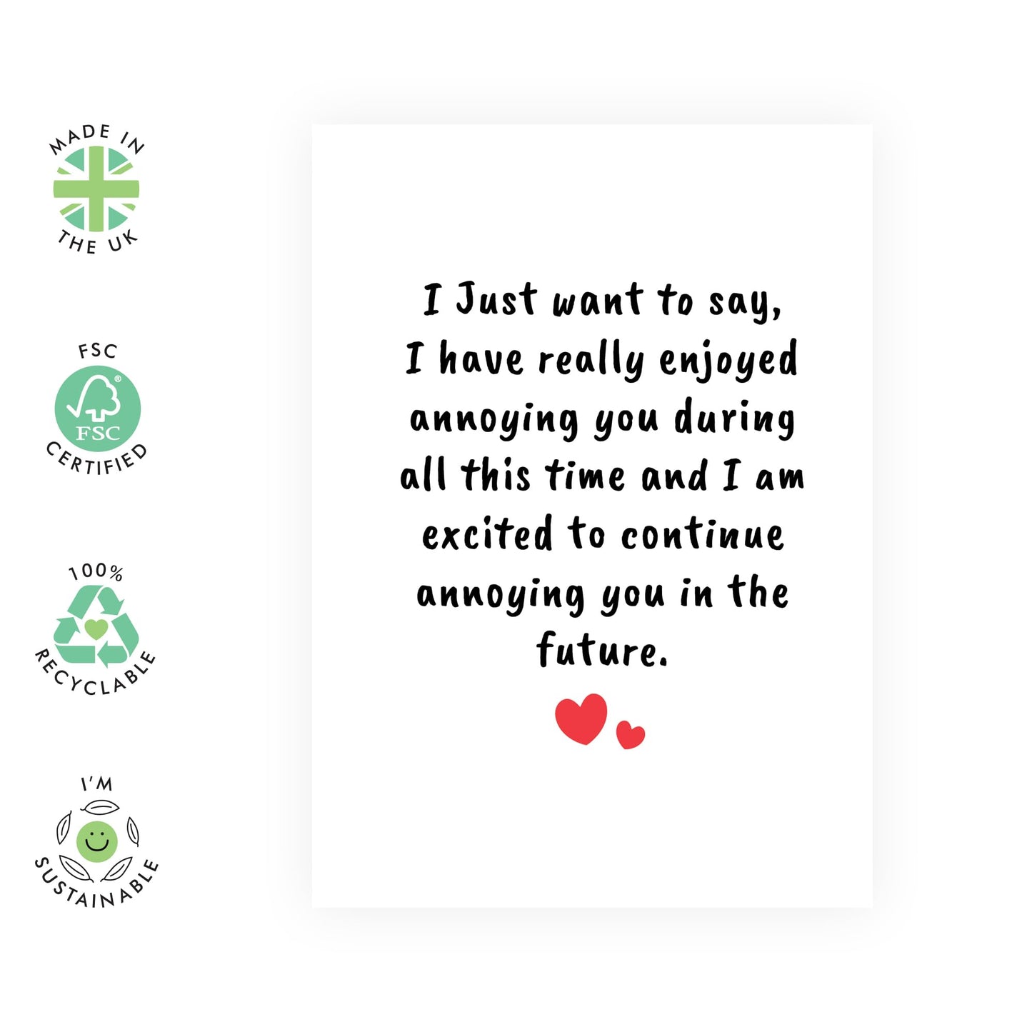 Anniversary Card For Him - Enjoy Annoying You - Birthday Card For Adult Men Women - For Husband Wife - Valentines Card For Boyfriend Girlfriend Couples - Comes With Fun Stickers By Central 23