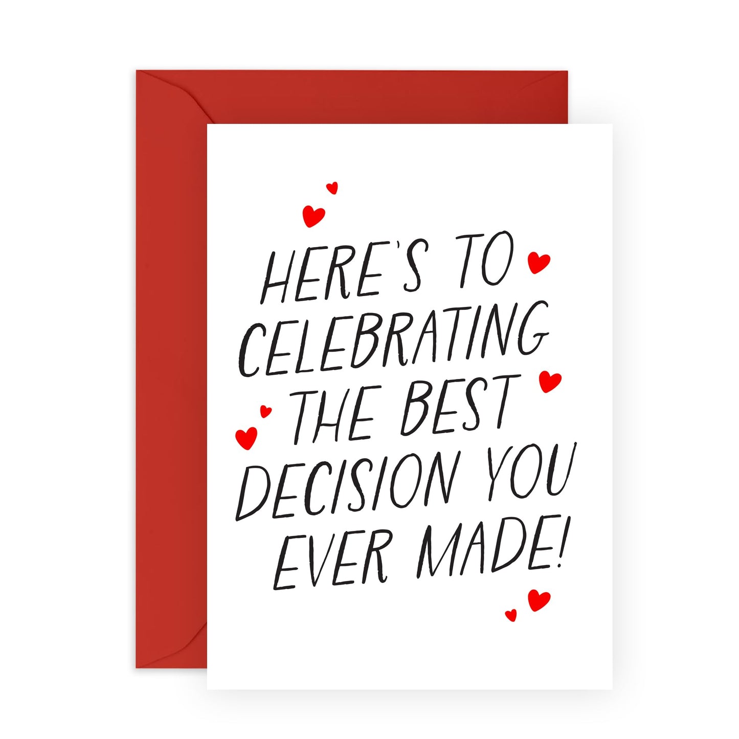 Greeting Card - 'BEST DECISION YOU EVER MADE' - Ideal for Celebrating Good Choices with a Touch of Playfulness - Perfect for Friends Family or Special Achievements - Comes with Stickers by Central 23