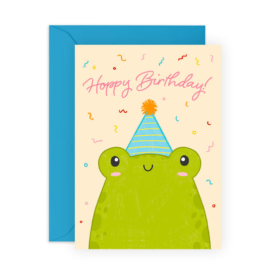 Kids Birthday Card - Birthday Frog - Animal Greeting Cards For Boys Girls Men Women - Cute Birthday Cards For Him Her - Friends Birthday Card - Comes With Stickers - By Central 23
