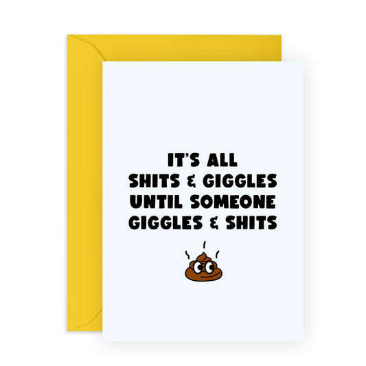 Rude Birthday Cards For Men - Giggles And Sh*ts - Funny Birthday Greeting Cards For Women - Best Friend Birthday Gifts - For Mum Dad Nana Grandad - Comes With Stickers - By Central 23