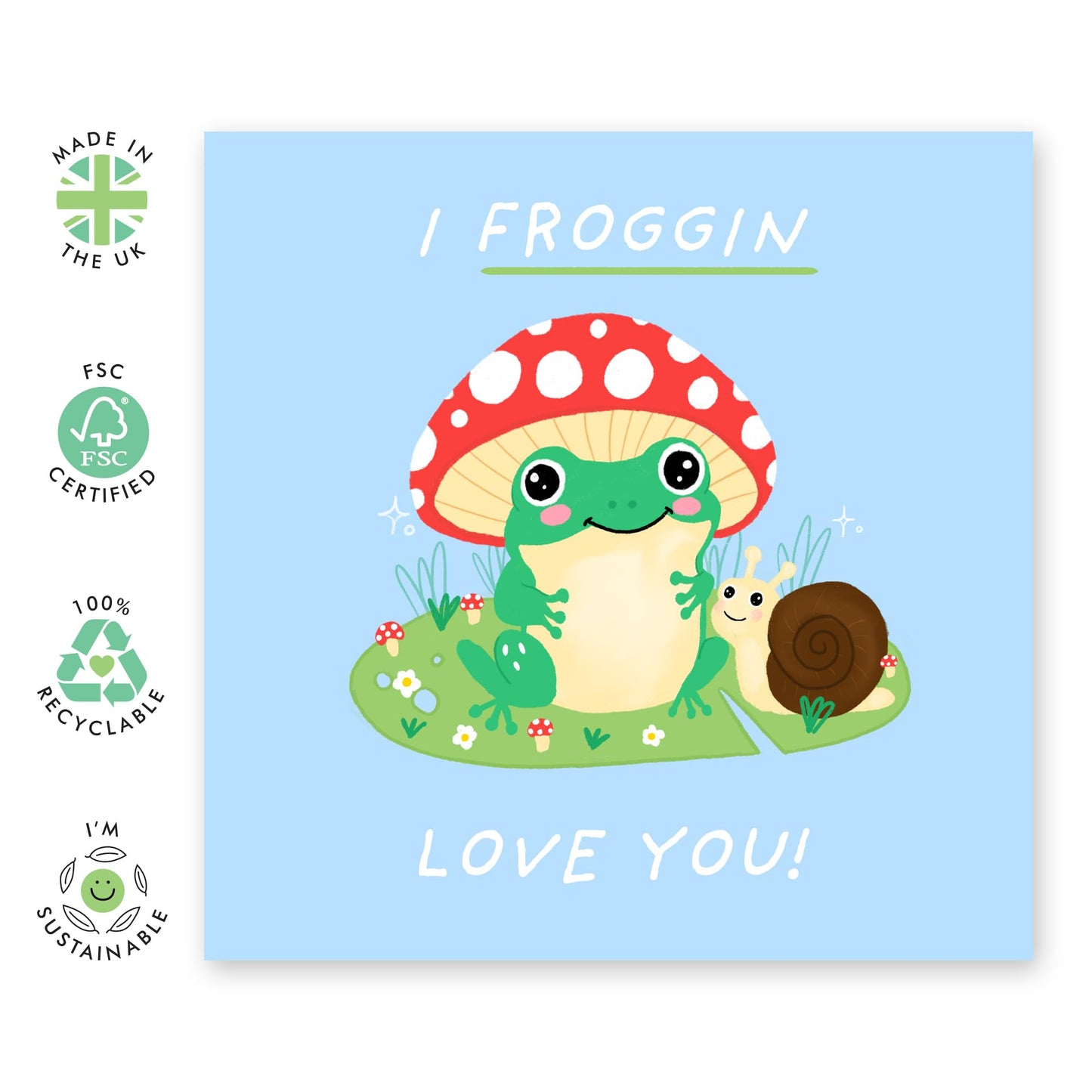 Romantic Frog Love Card - 'Froggin I Love You' - Gifts for Him, Her, Wife, Husband, Girlfriend, Boyfriend, Babe, Fiance - Valentines Day Greeting - Comes with Fun Stickers
