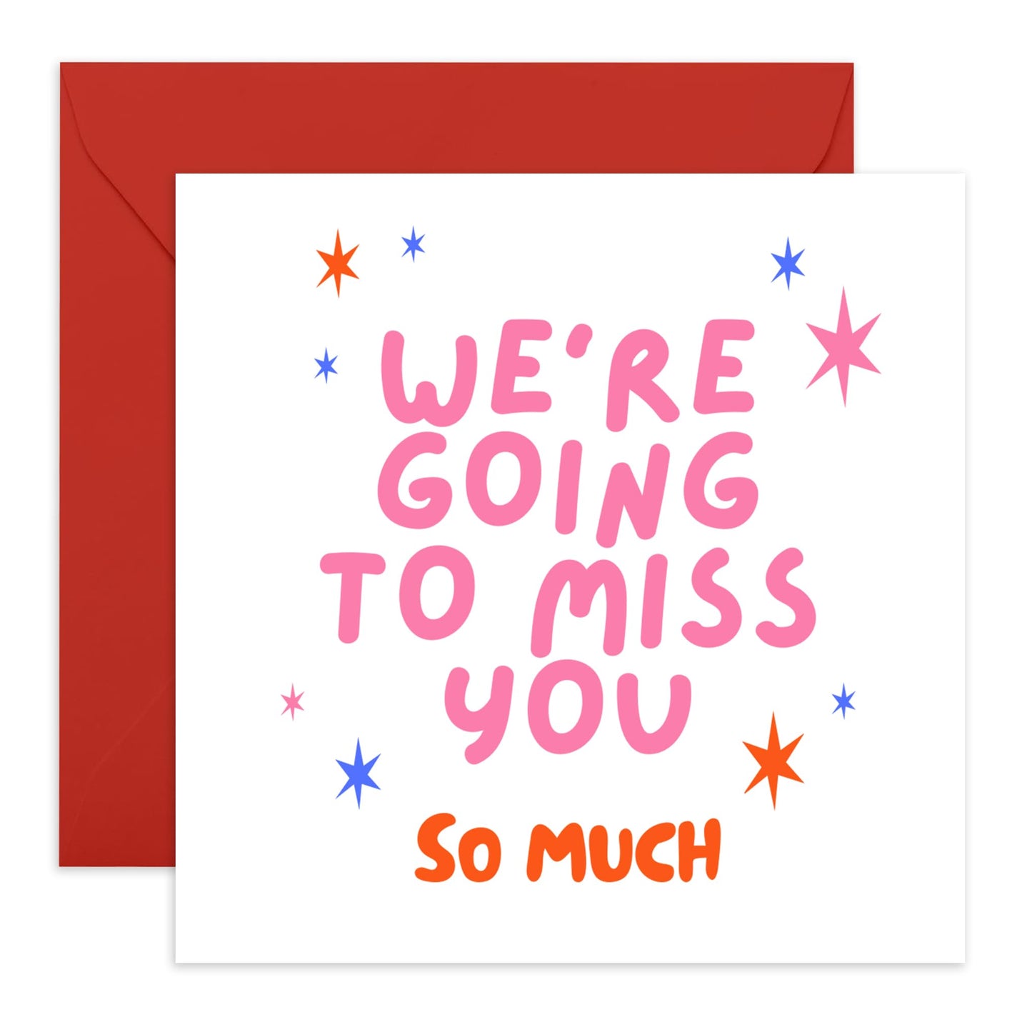 Farewell Greeting Card - 'WE'RE GOING TO MISS YOU SO MUCH' - Perfect for Saying Goodbye with Heartfelt Sentiment - Ideal for Friends Colleagues Family Co-Workers - Comes With Stickers By Central 23