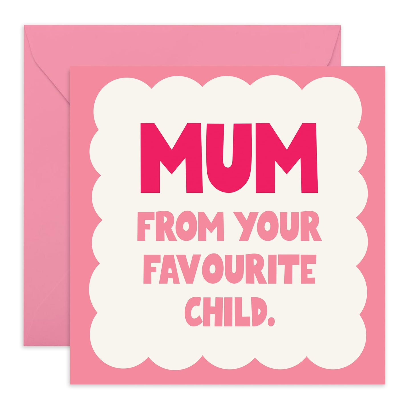 Mum Birthday Card From Daughter Son - From You Favourite Child - Funny Mother's Day Card For Her, Mummy, Mam, Ma, Mama, Ladies - Cheeky Gifts for Women - Comes With Fun Stickers
