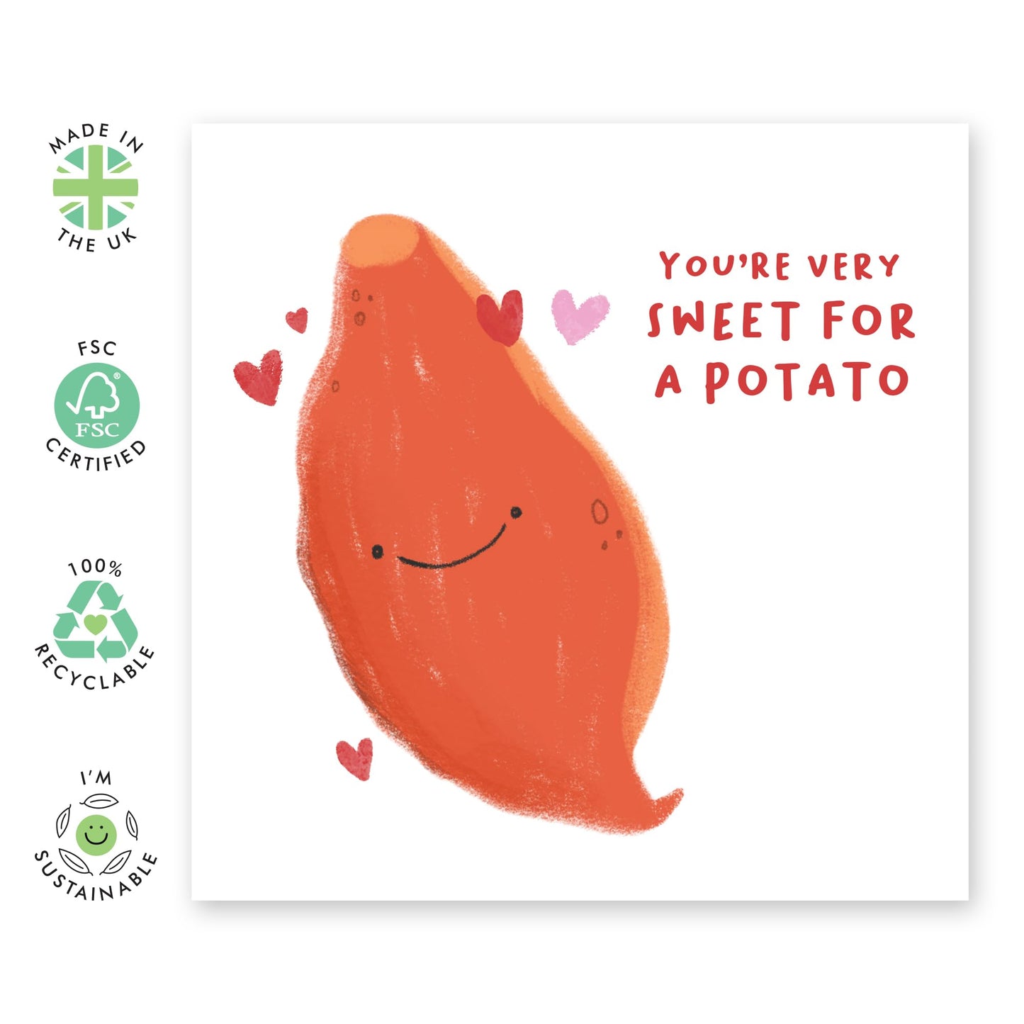 Wedding Anniversary Card For Husband Wife - You're Very Sweet Potato - Valentines Card For Girlfriend Boyfriend - Anniversary Card For Him Her - Comes With Fun Stickers By Central 23