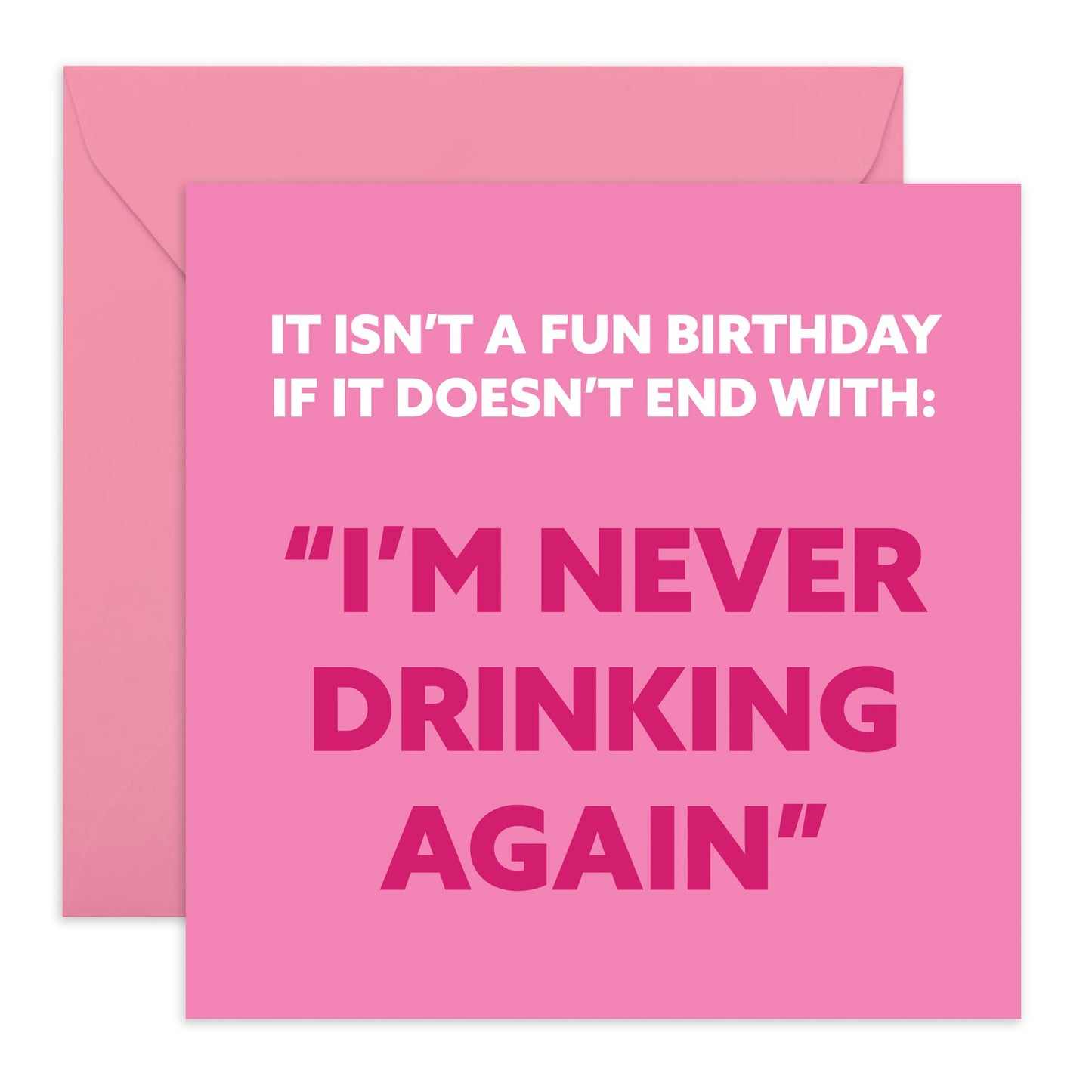 Jokes On Getting Drunk Birthday Card - 'I'm Never Drinking Again' - Gifts for Colleagues, Friends, Bestie, BFF, Coworker, Her, Ladies, Girls - Having Fun & Drinking Alcohol - Comes with Fun Stickers