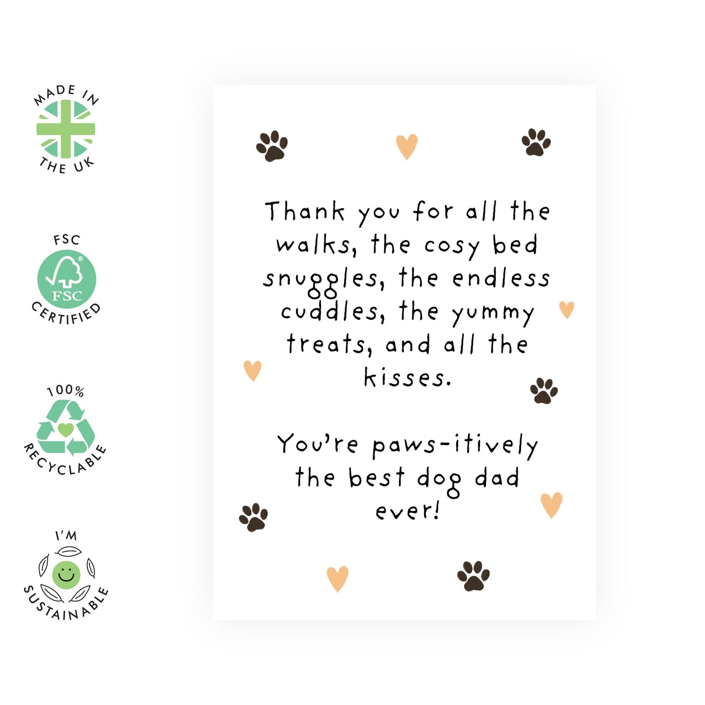Birthday Card From The Dog - Best Dog Dad - Cute Birthday Cards For Men - Fathers Day Card For Fur Parents Pet Owner - Gifts For Him - Comes With Stickers - By Central 23