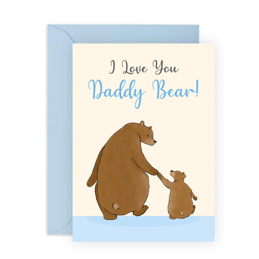 CENTRAL 23 Dad Birthday Card For Men - I Love You Daddy Bear - Bear Birthday Cards For Pop Papa Father - Father’s Day Greeting Cards For Him From Son Daughter Wife - Comes With Fun Stickers