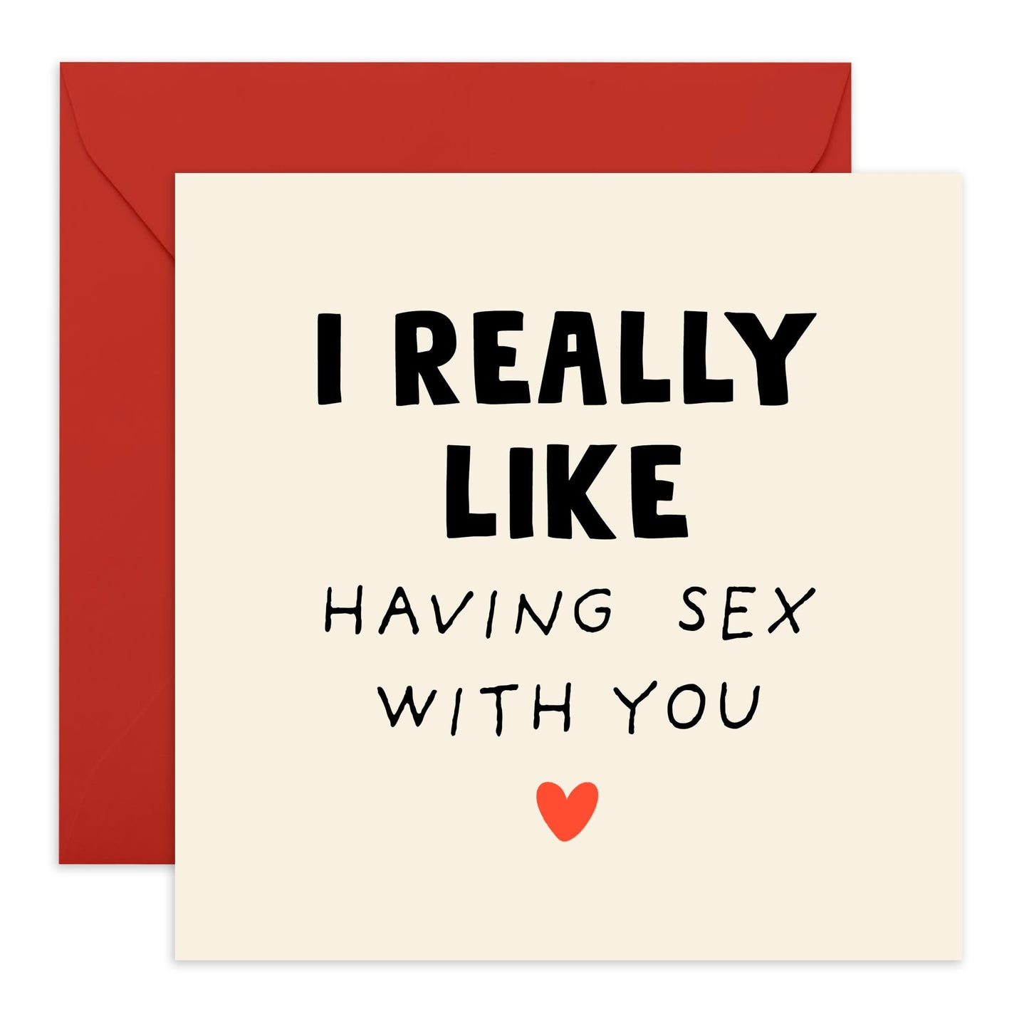 Hilarious Romantic Card for Him or Her - "Like Having S*x With You" - Cheeky Anniversary, Birthday, or Valentine's Day Card for Girlfriend, Boyfriend, Wife, Husband - Comes with Fun Stickers