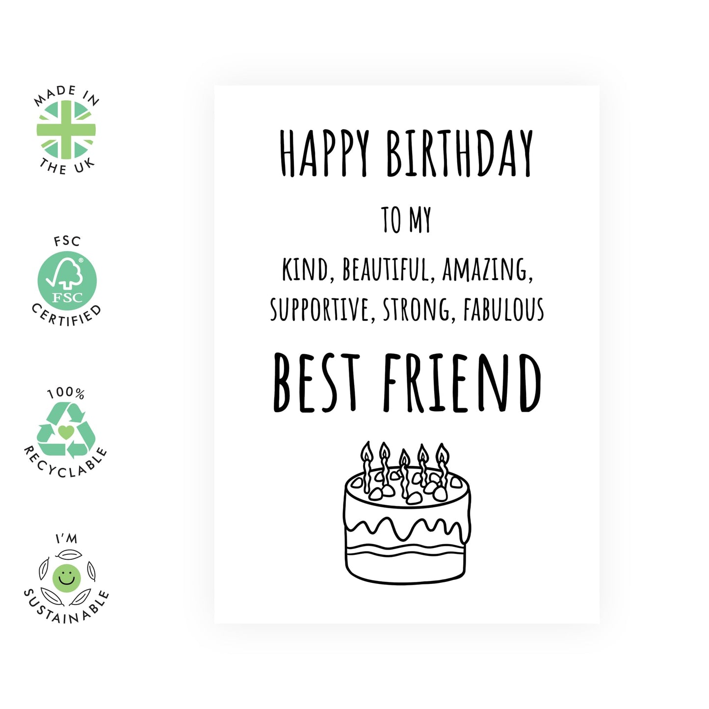Friends Birthday Card - Funny Best Friend Card For Her - Bestie Birthday Card - Friendship - Birthday Gifts For Women - Comes With Stickers - By Central 23