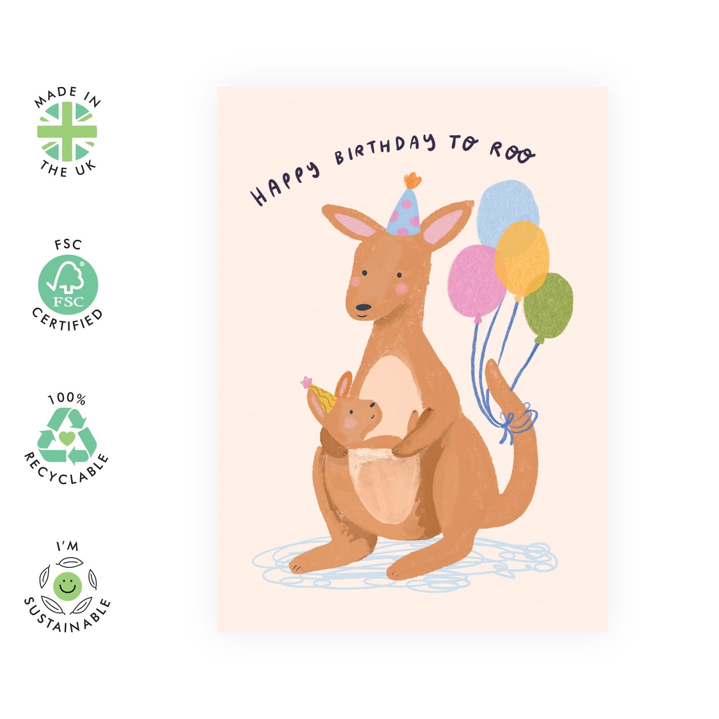 Mum Birthday Card - Happy Birthday To Roo - Thank You Card For Women - Sweet Greeting Card For Aunt Nan - From Son Daughter Husband - Birthday Card Fo