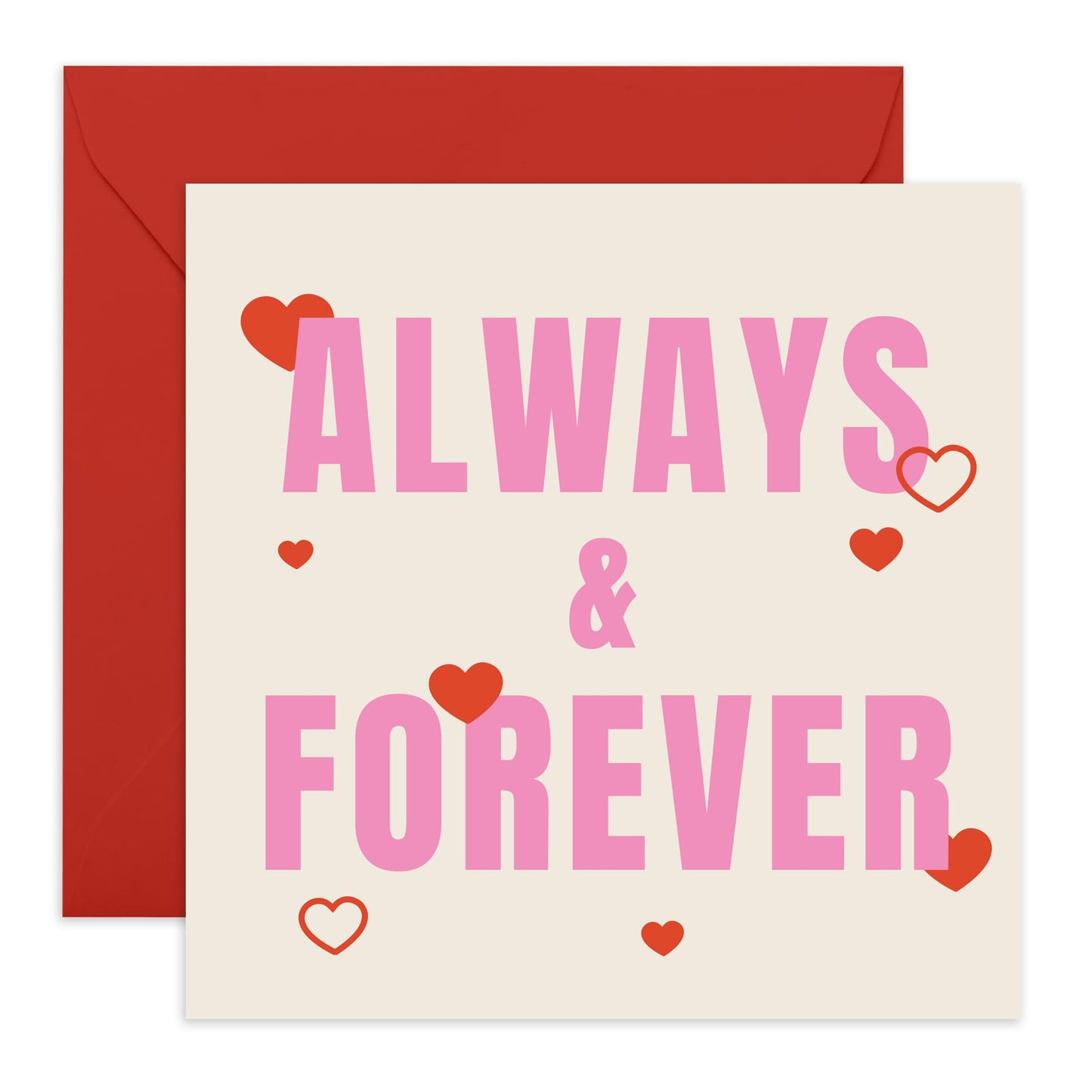 Sweet Anniversary Card For Husband - Always & Forever - Love Cards For Boyfriend Girlfriend - Wedding Anniversary Card For Wife - Valentines Day Card For Him - Comes With Stickers - By Central 23