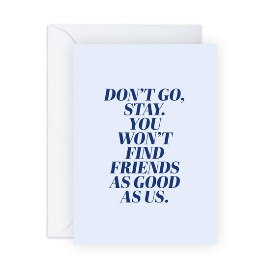 Personalised Leaving Card - Don't Go Stay Friends' - Gifts for Co-workers, Workmates, Officemates, Partners, Work Friends, Bruv, Mates - Office Friends - Comes with Fun Stickers