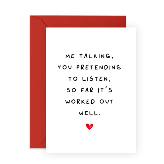 Anniversary Card For Husband - Me Talking You Pretending - Wife Birthday Cards From Husband - Raunchy Boyfriend Valentines Day Card - Funny Gifts For Men Women - Comes With Stickers By Central 23