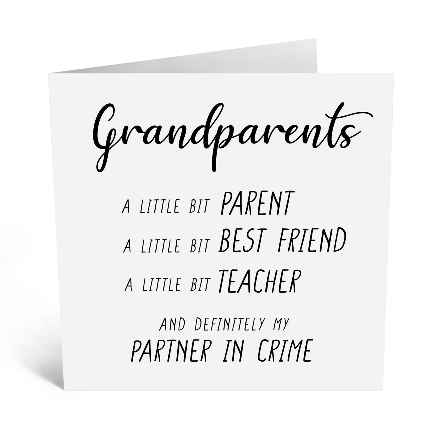 Greeting Card - 'GRANDPARENTS PARTNER IN CRIME' - Perfect for Celebrating Your Mischievous & Loving Grandparents - Ideal for Adding Humor & Love to Their Special Day- Comes With Stickers By Central 23