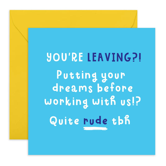 Leaving Message Card - 'You're Leaving 3' - Gift for Coworkers, Officemate, Buddies, Mate, Friend , Boss, Employee - Great Working With You - Comes with Fun Stickers