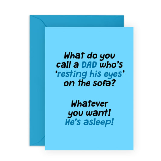 Funny Birthday Cards For Dad - Dad Resting His Eyes - Dad Birthday Card For Men - Father's Day Cards From Daughter Son - Hilarious Jokes Puns - Gifts For Him - Comes With Fun Stickers By Central 23