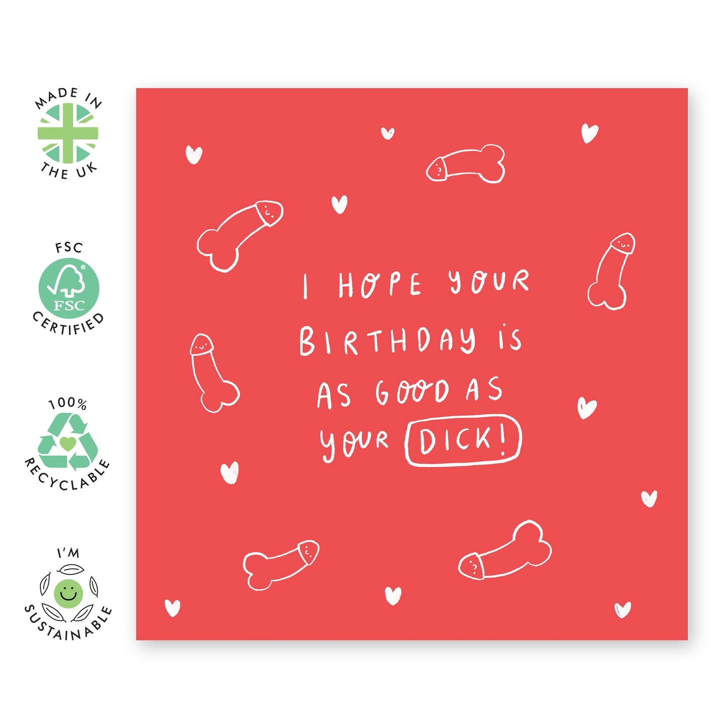 Hilarious Birthday Card - 'Birthday D*ck' - Presents for Husband, Hubby, Boyfriend, Colleague, Coworker, Him - As Good As - Comes with Fun Stickers