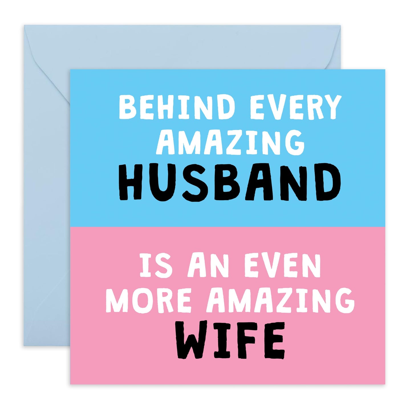 Funny Greeting Card - 'AMAZING WIFE HUSBAND' - Perfect for Celebrating the Special Bond and Appreciation Between Partners - Ideal for Him, Her Spouse, Wife, Husband - Comes With Stickers By Central 23