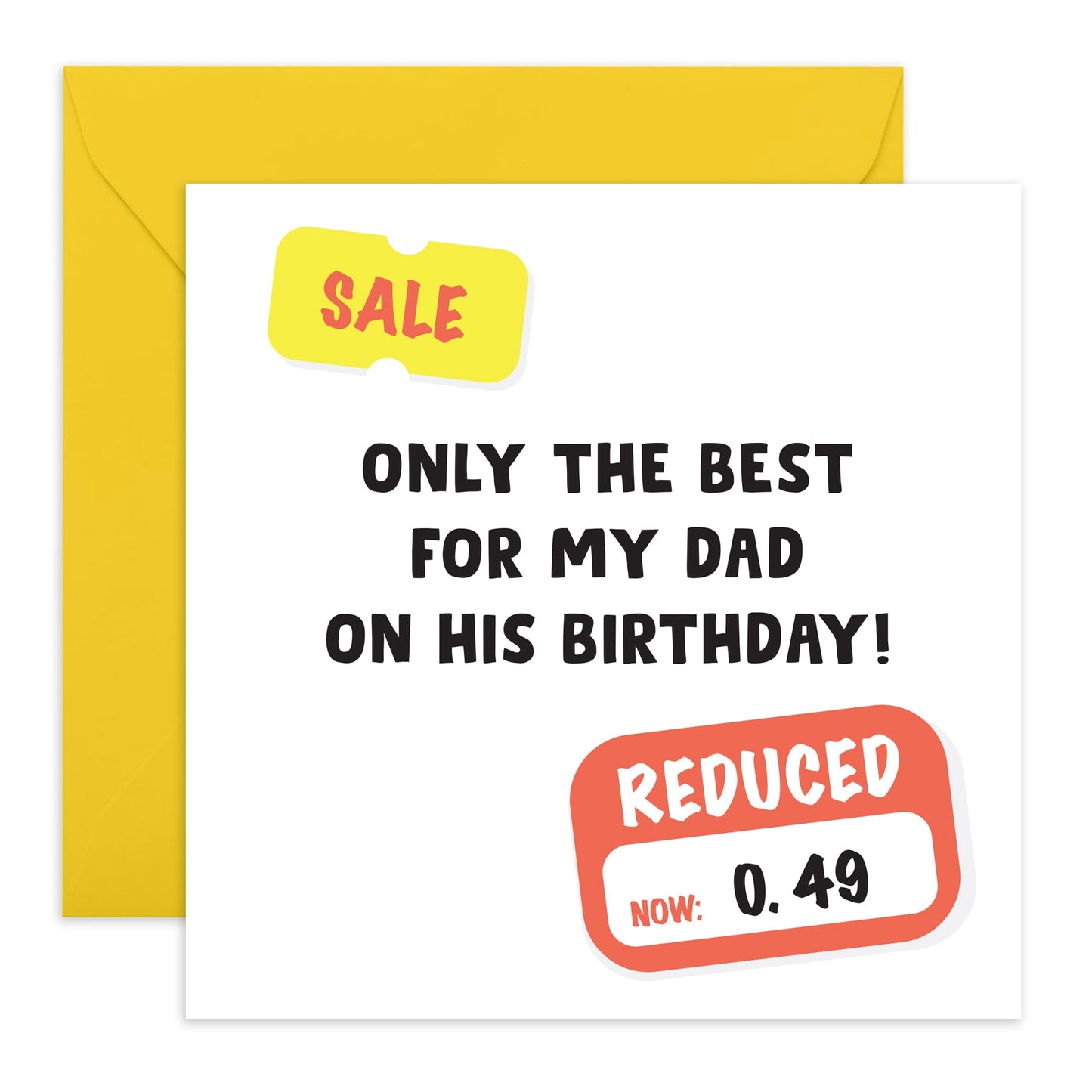 Birthday Card - 'Sale Dad' - For Your Father - Funny and Unique Design - Perfect for Celebrating Dad's Birthday with Humor - Ideal for His Special Day - Comes with Fun Stickers by Central 23