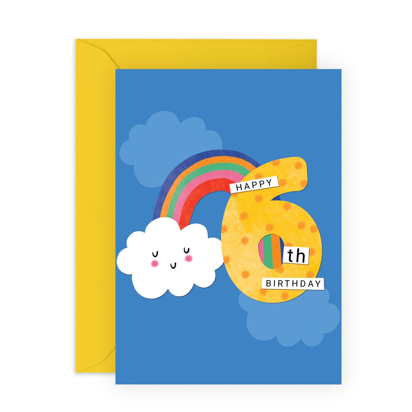 6th Birthday Cards For Girls - Happy Sixth Birthday Card For Kids - Rainbow Gifts For Daughter Granddaughter Goddaughter Age Six - Baby Girl - Comes With Fun Stickers - By Central 23