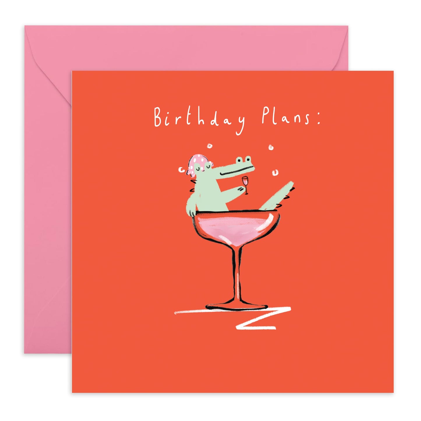 Greeting Card - 'CROC BIRTHDAY PLANS' - Perfect for Celebrating with a Fun Crocodile-Themed Design - Ideal for Adding a Touch of Humor and Joy to Any Birthday - Comes With Stickers By Central 23