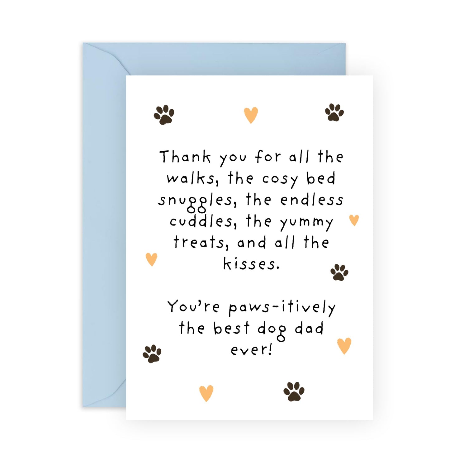 Birthday Card From The Dog - Best Dog Dad - Cute Birthday Cards For Men - Fathers Day Card For Fur Parents Pet Owner - Gifts For Him - Comes With Stickers - By Central 23