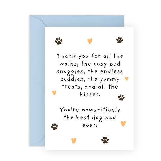 Birthday Card From The Dog - Best Dog Dad - Cute Birthday Cards For Men - Fathers Day Card For Fur Parents Pet Owner - Gifts For Him - Comes With Stickers - By Central 23