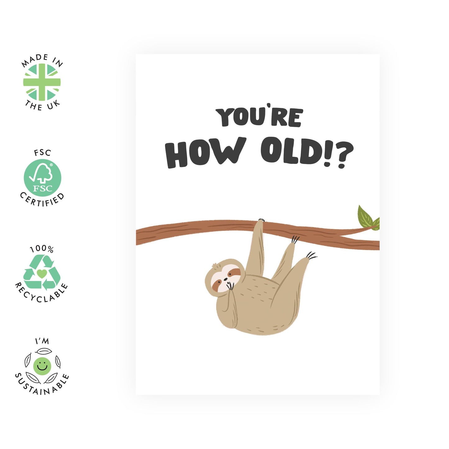 Birthday Cards For Boys Girls - I Am The Present Sloth - Birthday Cards For Mum Dad - Him Her - Gift From Friend - Greeting Cards For Sister Brother - Comes With Stickers - By Central 23