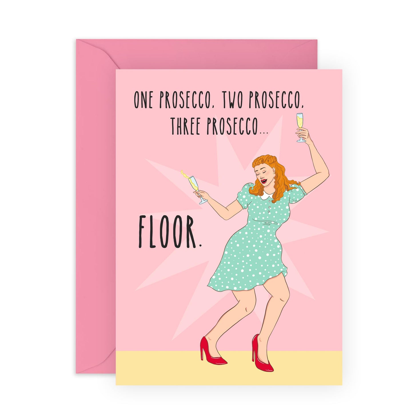 Best Friend Birthday Card - Prosecco Retro - Hilarious Greeting Cards For Women Sister Aunt Mum - Congratulations Party Celebration Gifts For Her - Comes With Stickers By Central 23 RETRO LADY