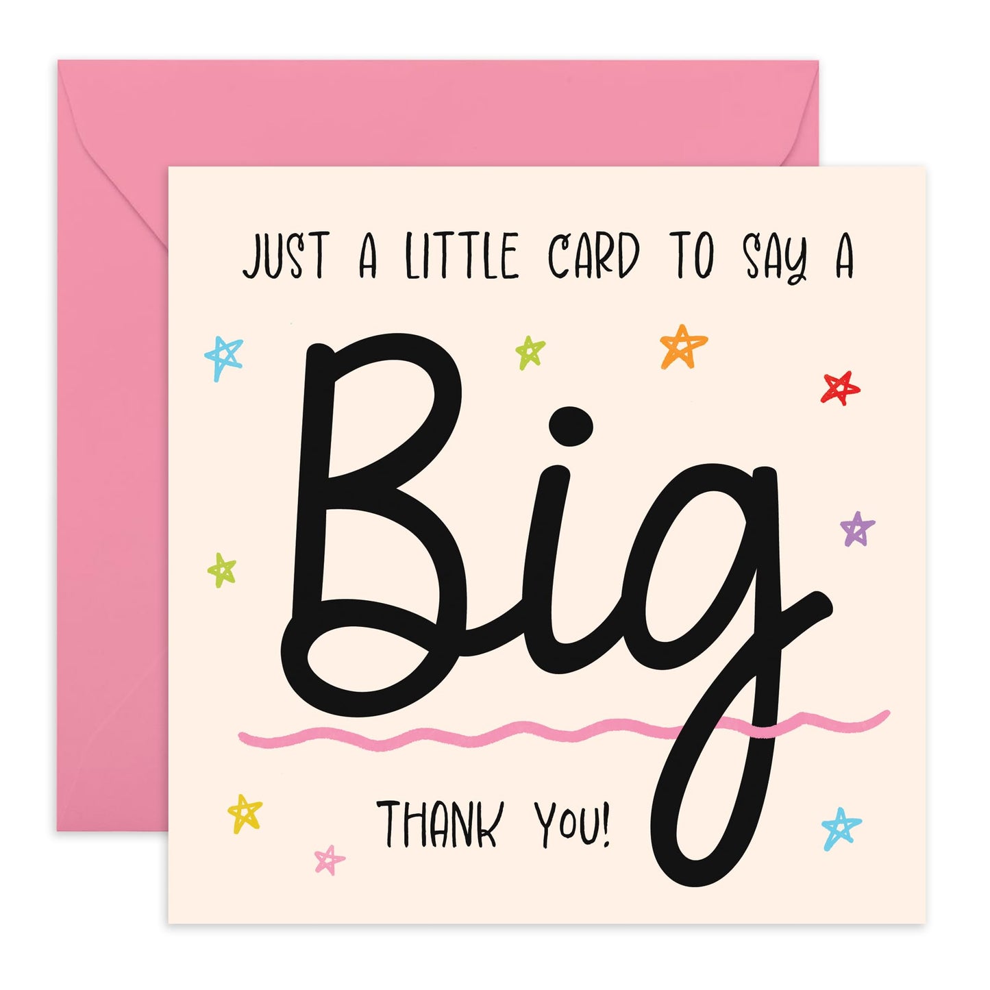 Big Thank You Card for Him Her –Colourful Appreciation Card – Gifts for Friends, Mum, Dad, Brother, Sister, Neighbour, Teammates, Classmate, Teachers, Colleagues, Coworkers - Comes with Stickers