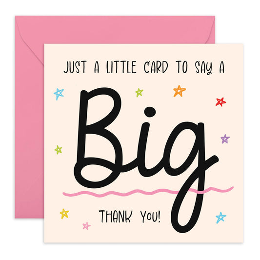 Big Thank You Card for Him Her –Colourful Appreciation Card – Gifts for Friends, Mum, Dad, Brother, Sister, Neighbour, Teammates, Classmate, Teachers, Colleagues, Coworkers - Comes with Stickers