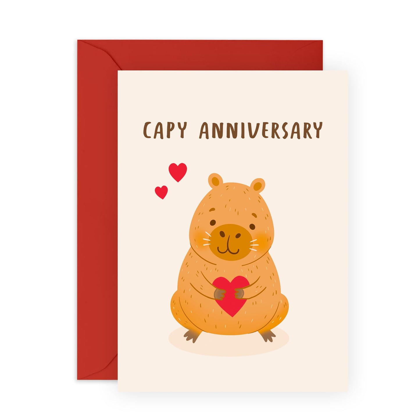 Funny Anniversary Card For Husband Wife - Capy Anniversary - Happy Anniversary Greeting Cards For Girlfriend Boyfriend - Hilarious Gifts For Men Women Him Her - Comes With Stickers - By Central 23