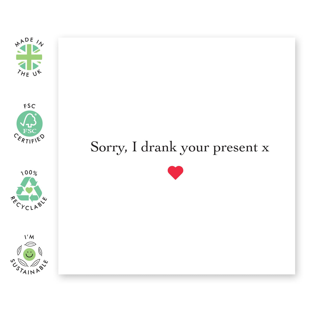 Best Friend Birthday Card For Women - I Drank Your Present Text - Heartfelt Greeting Cards For Friends Bestie Bff - Gifts For Her Female Girlfriends - Comes With Stickers By Central 23