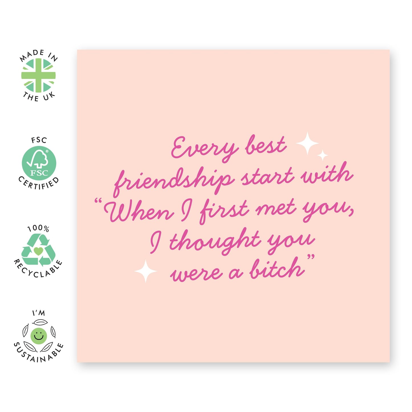 Birthday Card For Women - When I First Saw You I Thought You Were A Bitch Pretty - Birthday Greeting Cards For Girl - Gift For Daughter Sisters - For Female Friend - Comes With Stickers By Central 23