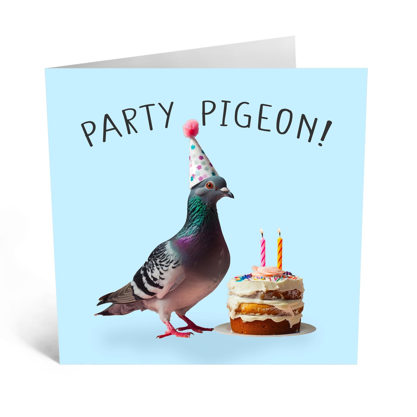 Greeting Card - 'PARTY PIGEON' - Perfect for Any Occasion with a Fun & Playful Design - Ideal for Adding a Touch of Humor & Joy to Celebrations or Everyday Moments - Comes With Stickers By Central 23