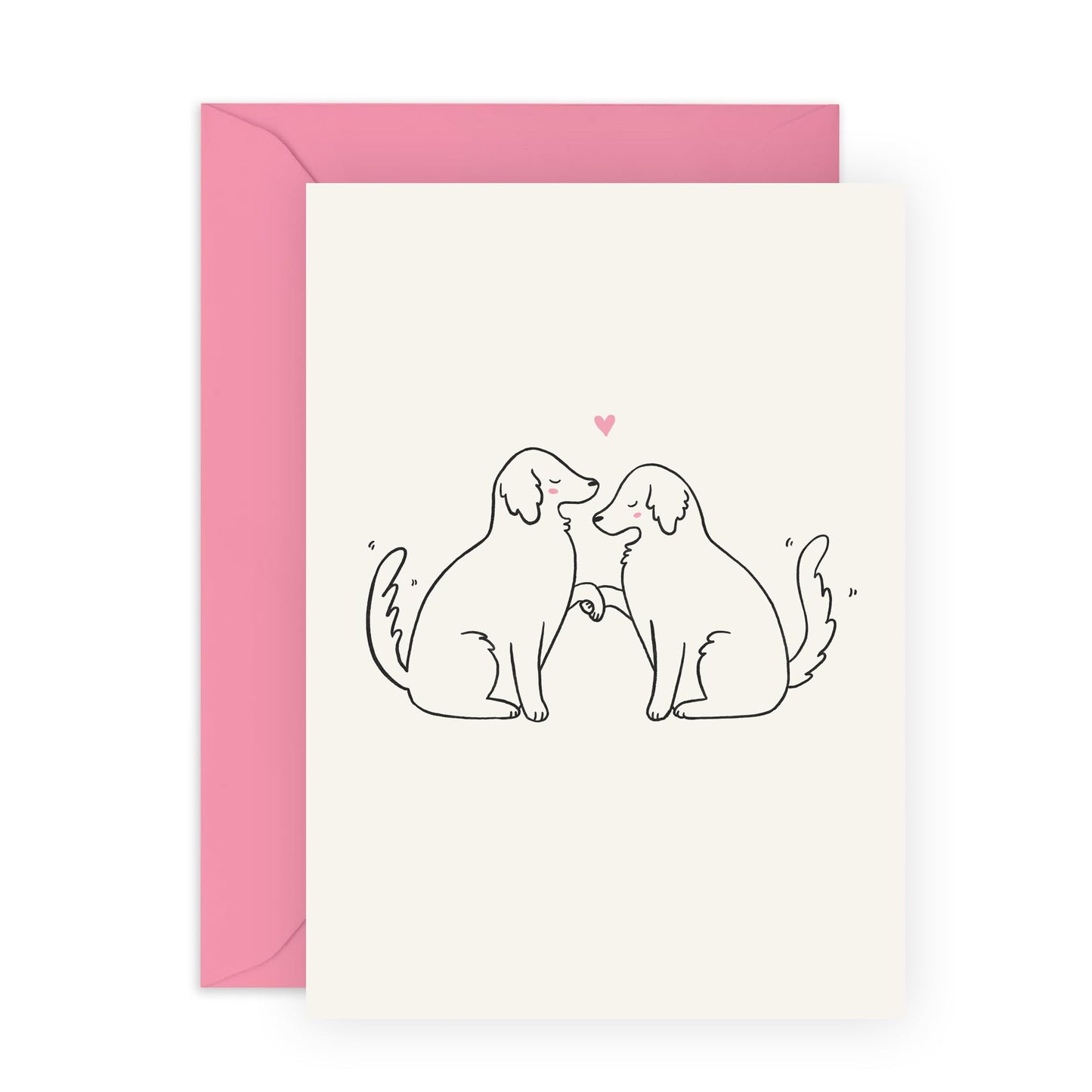 Adorable Dogs Couple Anniversary Card - 'Dogs In Love' - Personalised Gifts for Wife, Husband, Mum, Dad, Parents, Girlfriend, Boyfriend- Very Sweet - Comes with Fun Stickers