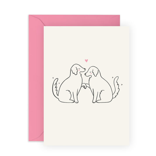 Adorable Dogs Couple Anniversary Card - 'Dogs In Love' - Personalised Gifts for Wife, Husband, Mum, Dad, Parents, Girlfriend, Boyfriend- Very Sweet - Comes with Fun Stickers