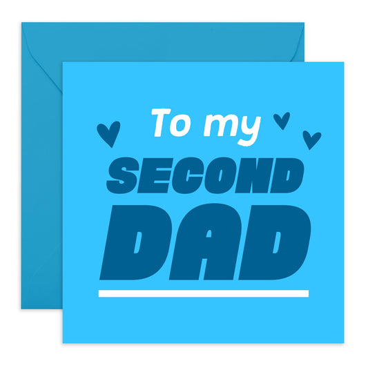 Step Dad Birthday Cards - To My Second Dad - Father's Day For Grandad Uncle - Sweet Birthday Card For Men - Gifts For Him - Comes With Stickers - By Central 23