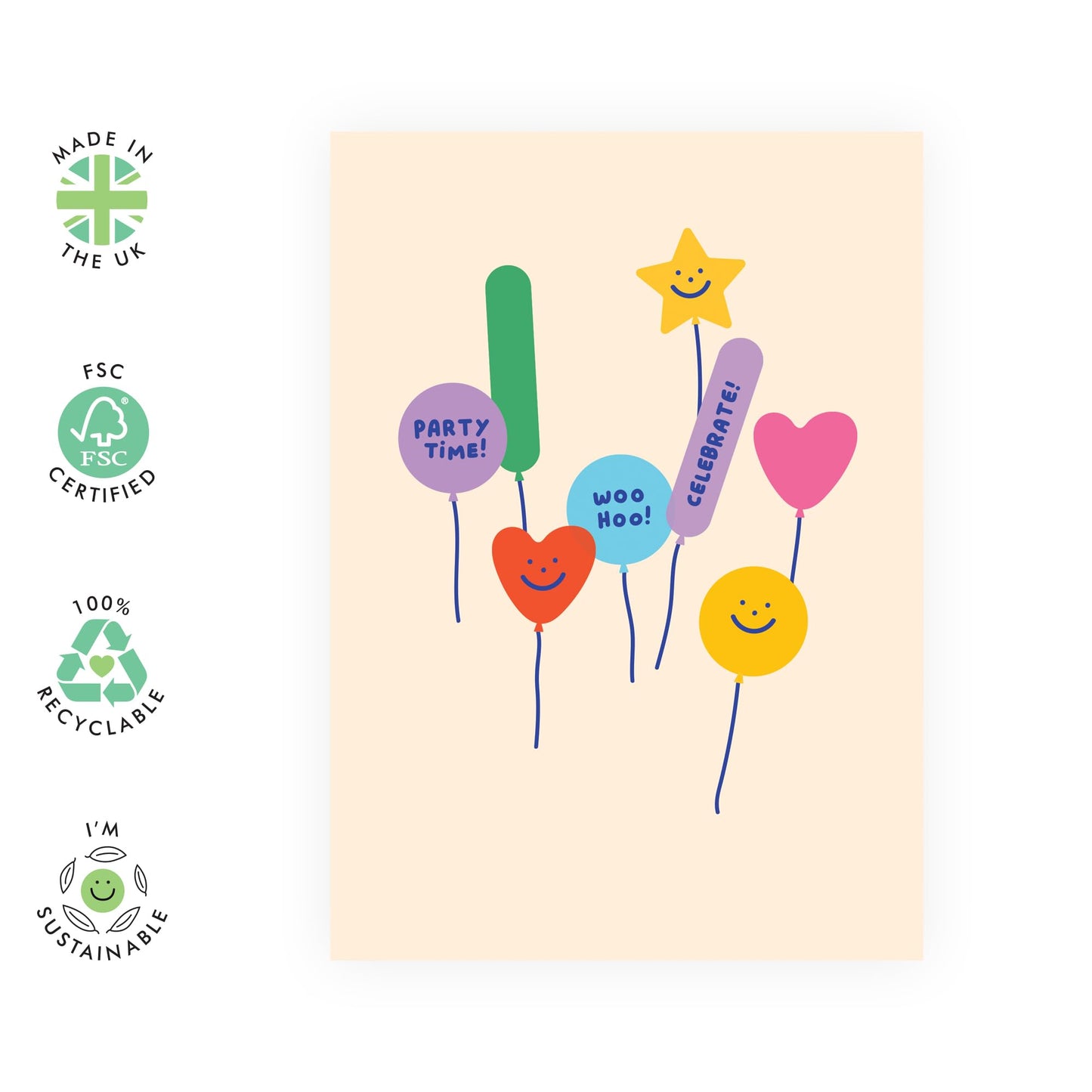 Birthday Cards For Men Women - Simple Balloon - Birthday Greeting Card For Him Her - Brother Sister Birthday Cards - Gifts For Her Him - From Friends - Comes With Fun Stickers By Central 23