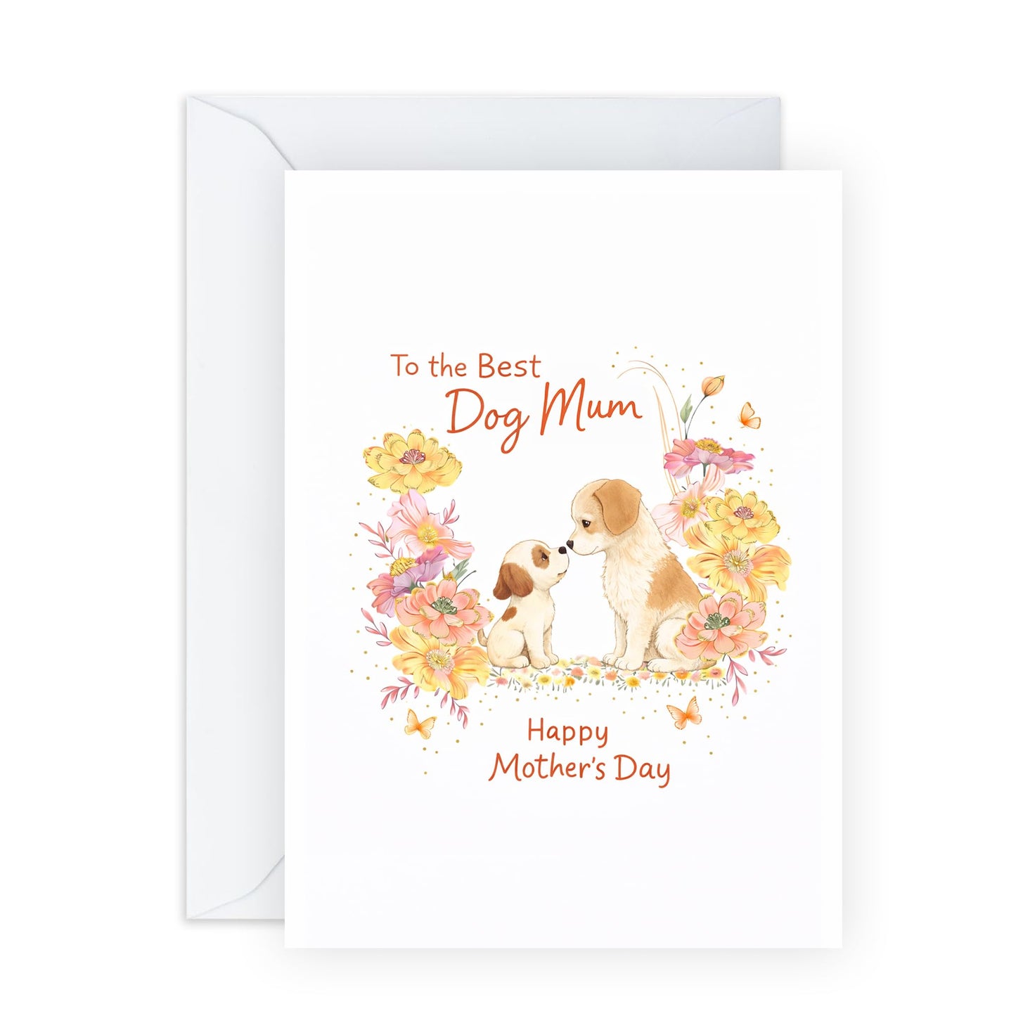 Sweet Mother’s Day Card – Dog Mum, Puppy and Parent – Cute Pet Lover Gift for Mum Mummy Mother Mama Wife Her Women - Mothering Greetings From Daughter Son Kids Husband -Comes with Stickers