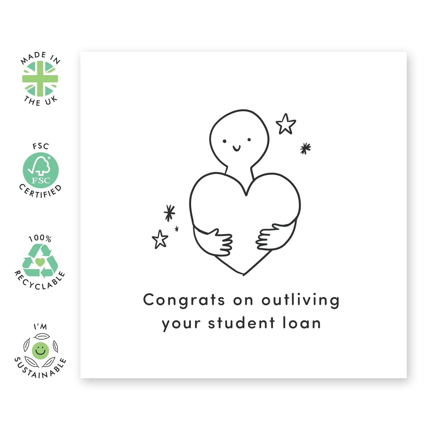 Rude Birthday Cards For Men - Congrats On Outliving Your Student Loan - Funny Birthday Greeting Cards For Women - Friends Birthday Card - For Brother Sister - Comes With Stickers By Central 23