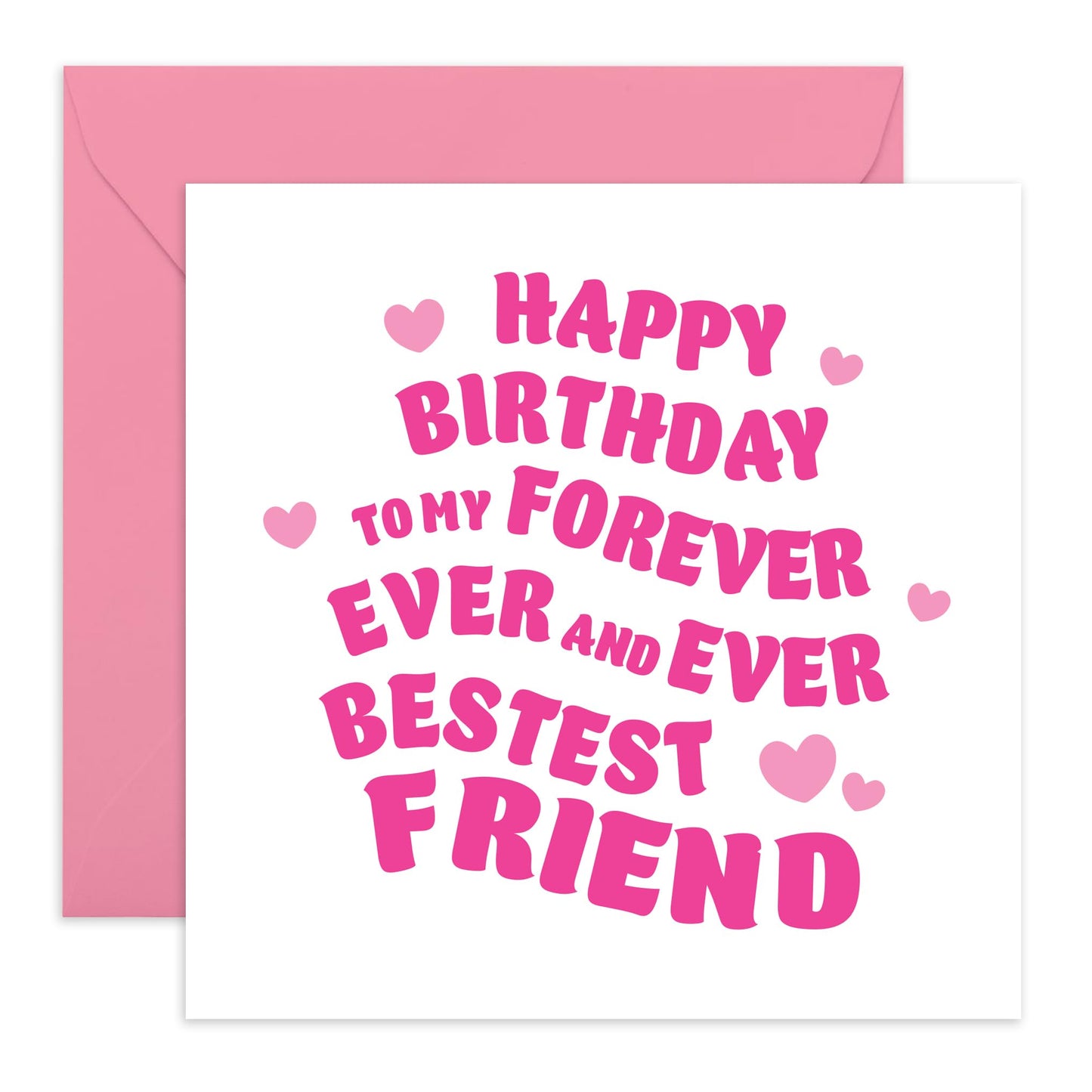 Friend Birthday Card Female - Bestest Friend - Cute Birthday Gifts For Women - Birthday Greeting Cards For Best Friend Colleagues Her - Comes With Fun Stickers - By Central 23