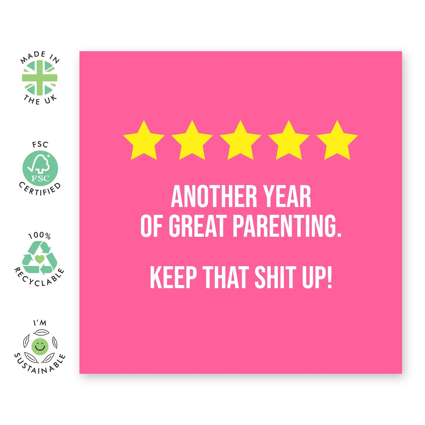 Funny Birthday Card For Mum - 5 Star Review Parenting - Humorous Mothers Day Card from Daughter Son - Gift For Her Women Mummy Mama Ma - Comes With Cute Stickers