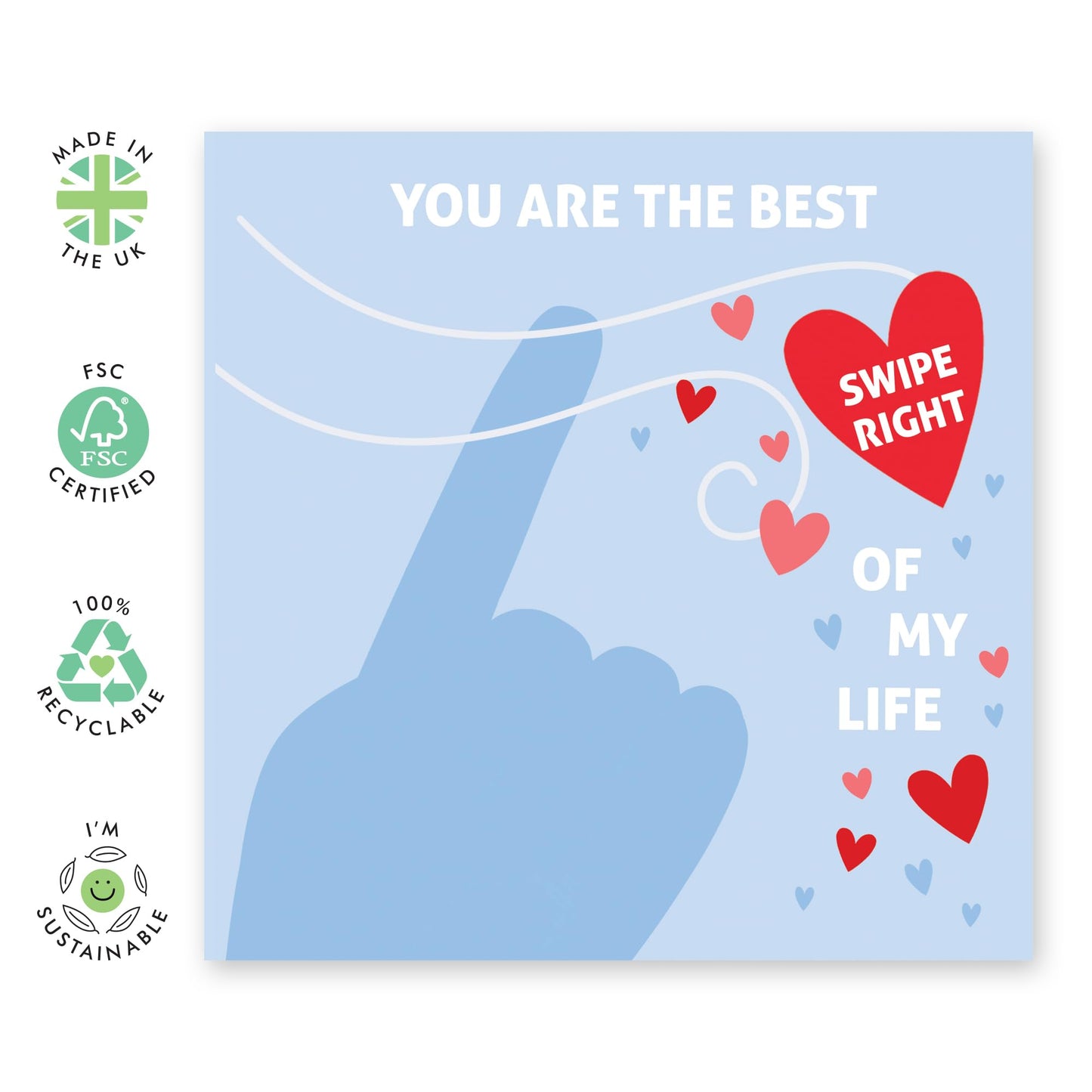 Boyfriend Birthday Card - The Best Swipe Right Of My Life - Online Dating Valentine Cards For Him Partner - Romantic Gifts For Her - Girlfriend Anniversary Card - Comes With Stickers By Central 23