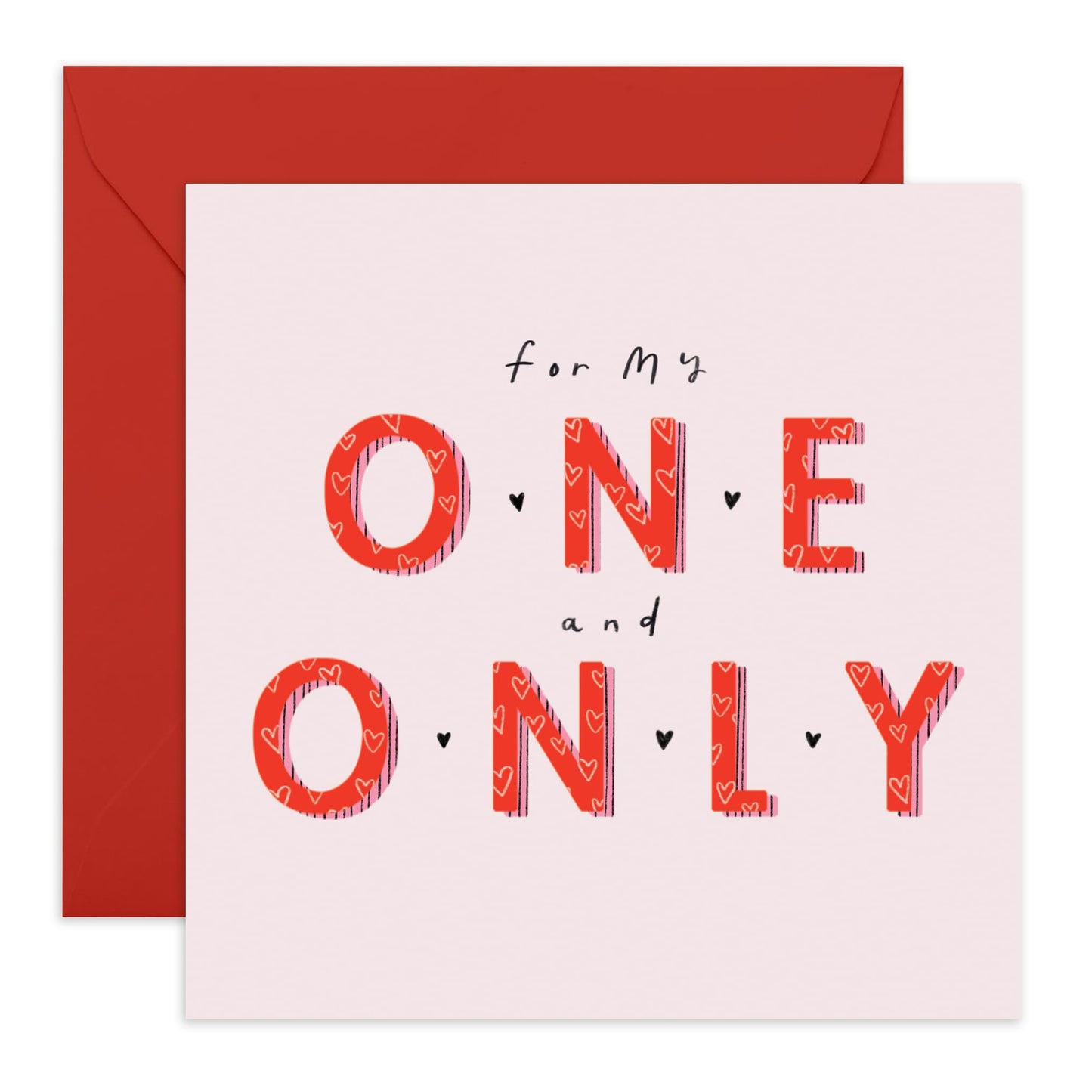 Romantic Card For Partner - For My One And Only - Anniversary Card For Wife Husband - Valentines Card For Boyfriend Girlfriend - Wedding Card For Wife Husband - Comes With Stickers By Central 23