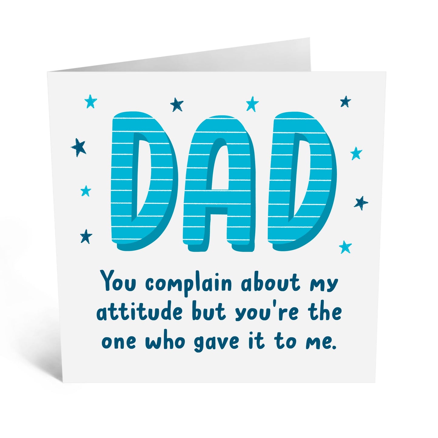 Funny Greeting Card - 'DAD’S ATTITUDE' - Perfect for Celebrating with a Touch of Humor - Ideal for Showing Your Appreciation and Love for Dads Daddy Father Pops - Comes With Stickers By Central 23