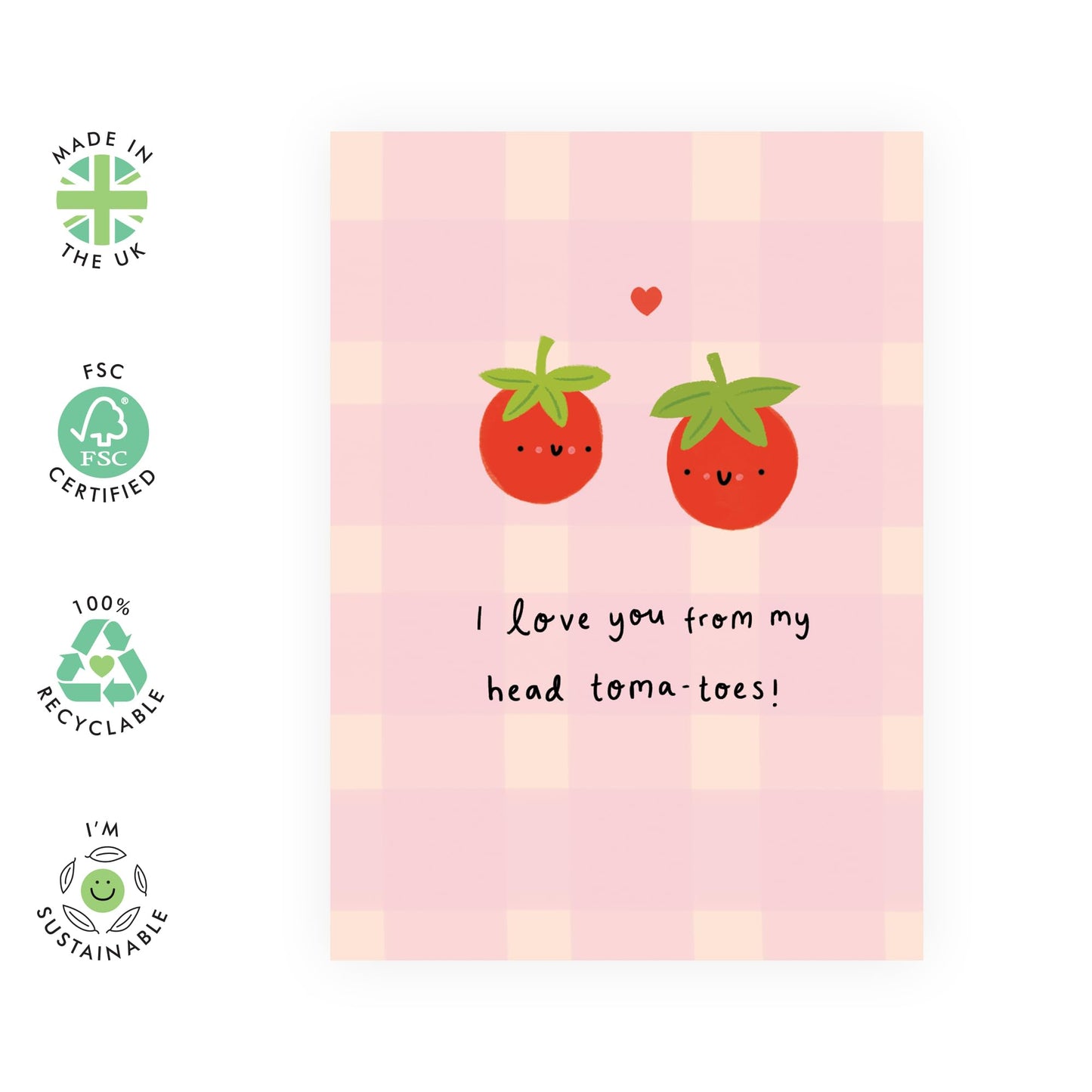 Central 23 Greeting Card - 'HEAD TO-MA-TOES' - Perfect for Adding a Fun and Playful Touch to Any Occasion - Romantic Gift for Him Her Wife Husband Partners, Girlfriend, Boyfriend - Comes with Stickers